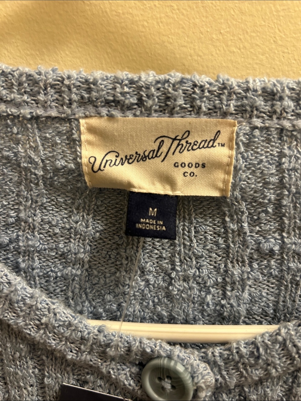 Light Blue Ribbed Button-Up Cardigan - Picture 3 of 4